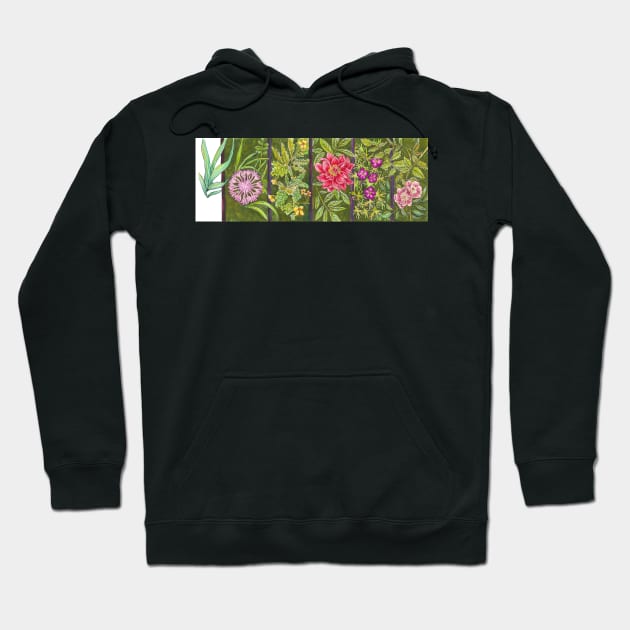 Blooms in Fenced Garden Hoodie by astrongwater